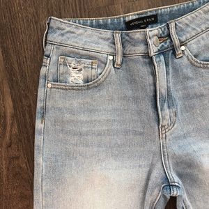Kendall & Kylie Destroyed Denim Crop Jeans